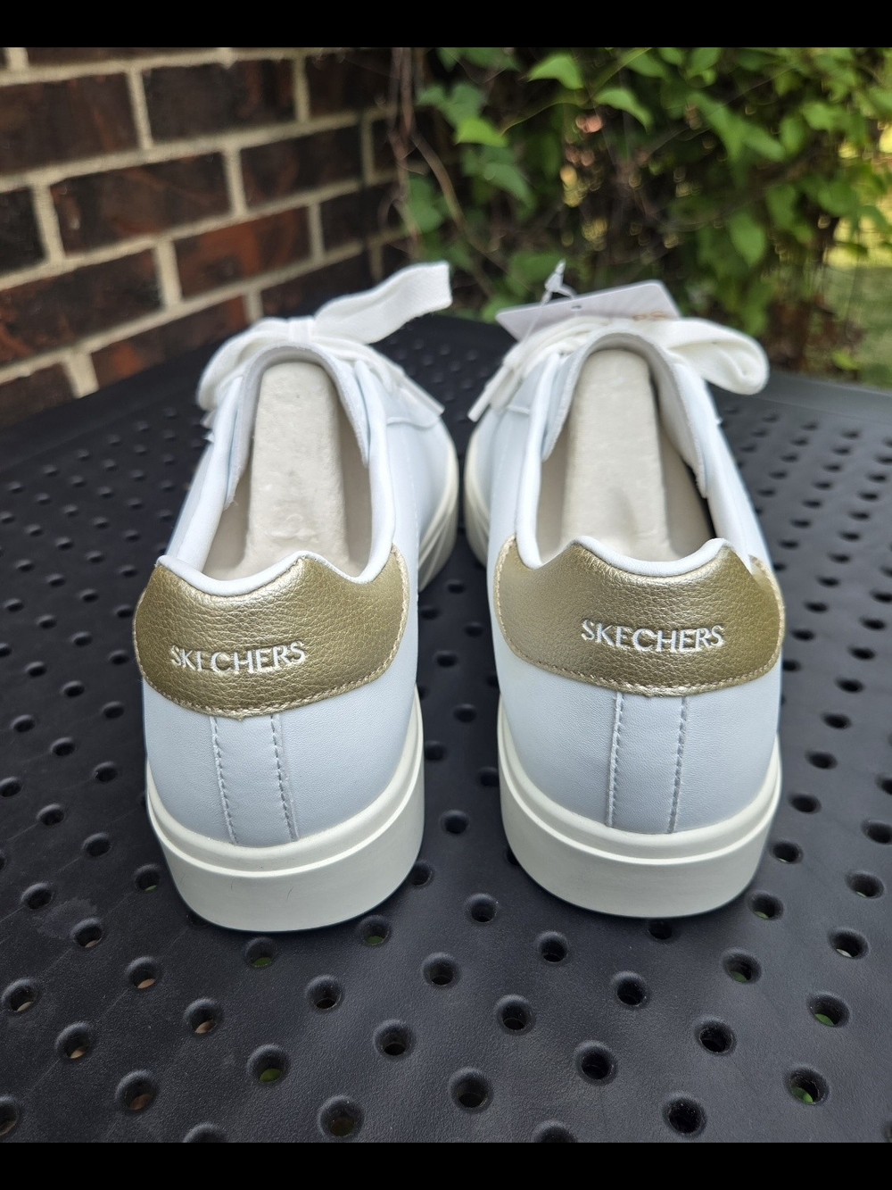 NWT Skechers Eden LX Beaming Glory White Gold Court Sneakers - Women's 9 No Box - Picture 4 of 6